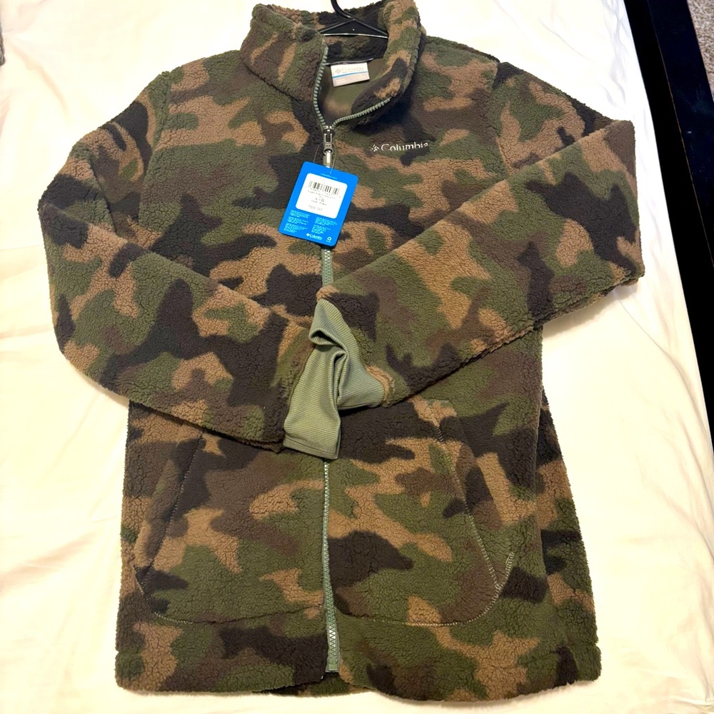 Boys Large 14/16 Columbia Fleece Jacket Camouflage NWT